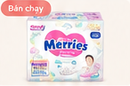 Ảnh minh họa Bỉm Merries nội địa Nhật (size M, 6–11kg, 64 miếng)