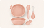 Ảnh minh họa Bộ ăn dặm silicone kèm thìa (5 món)